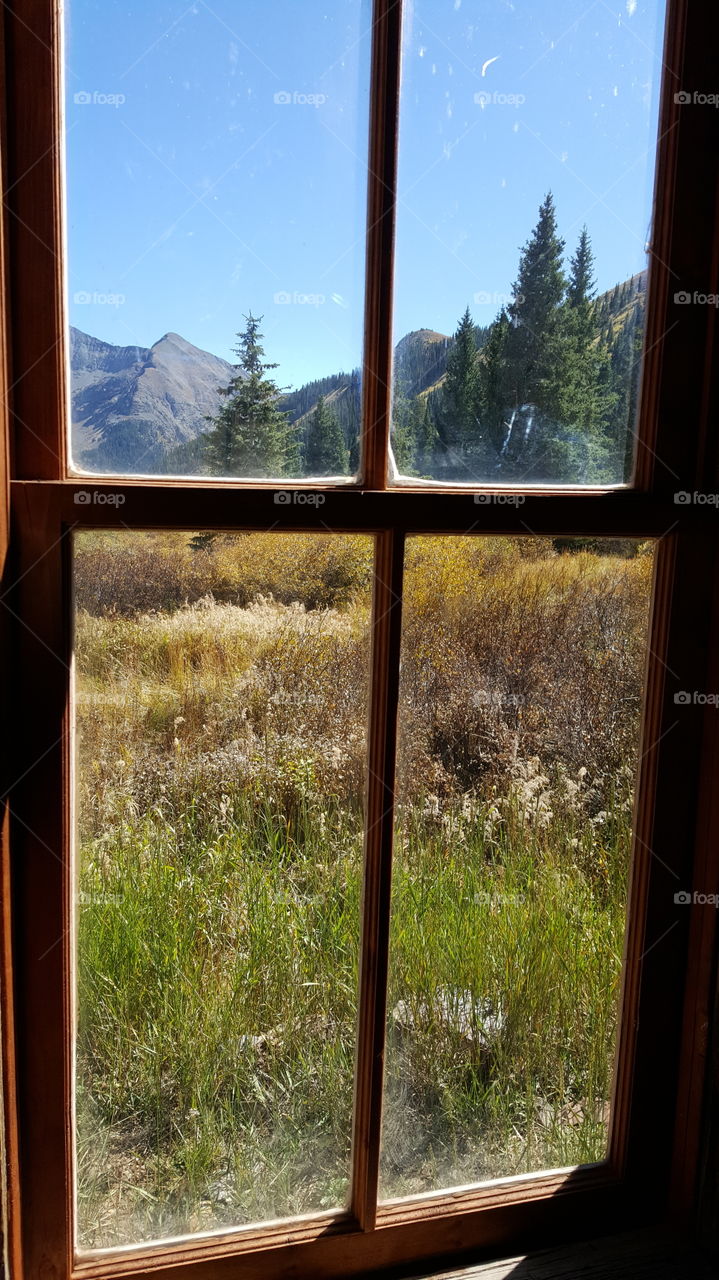 View outside my Window. looking out the window in the ghost town in Eureka, Colorado by Silverton, Colorado.