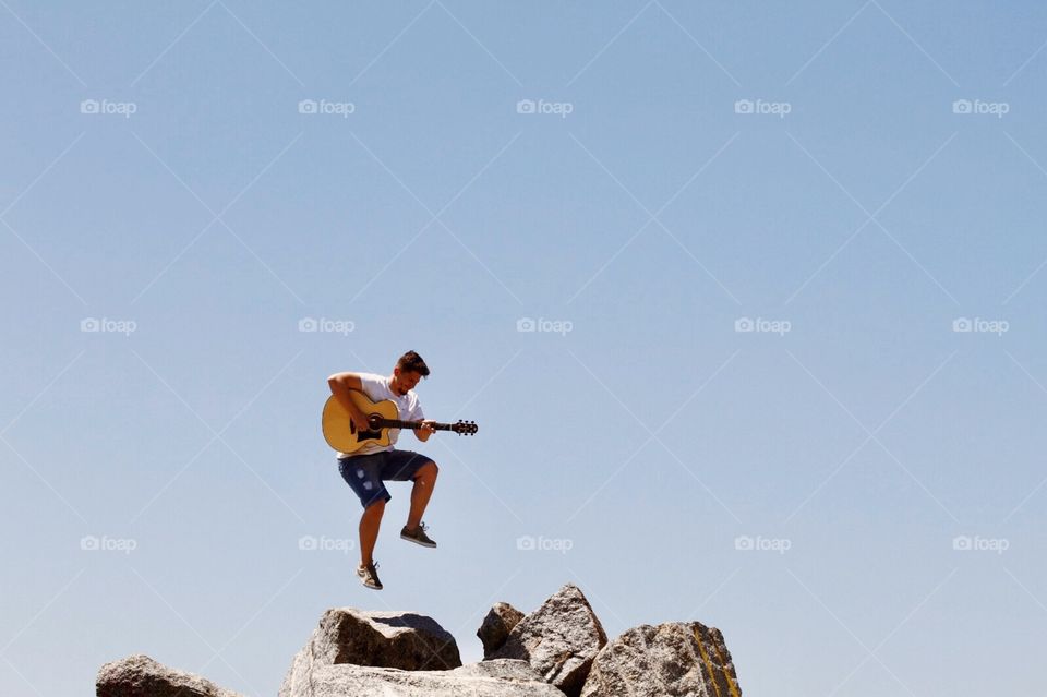 the boy with his guitar