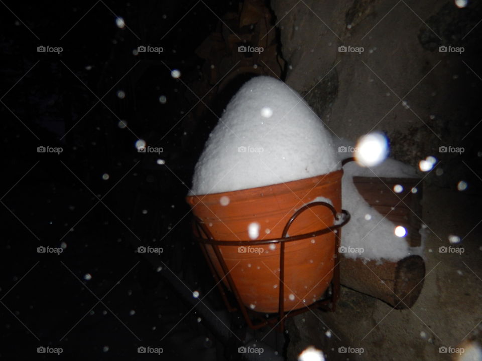 pottery in snow