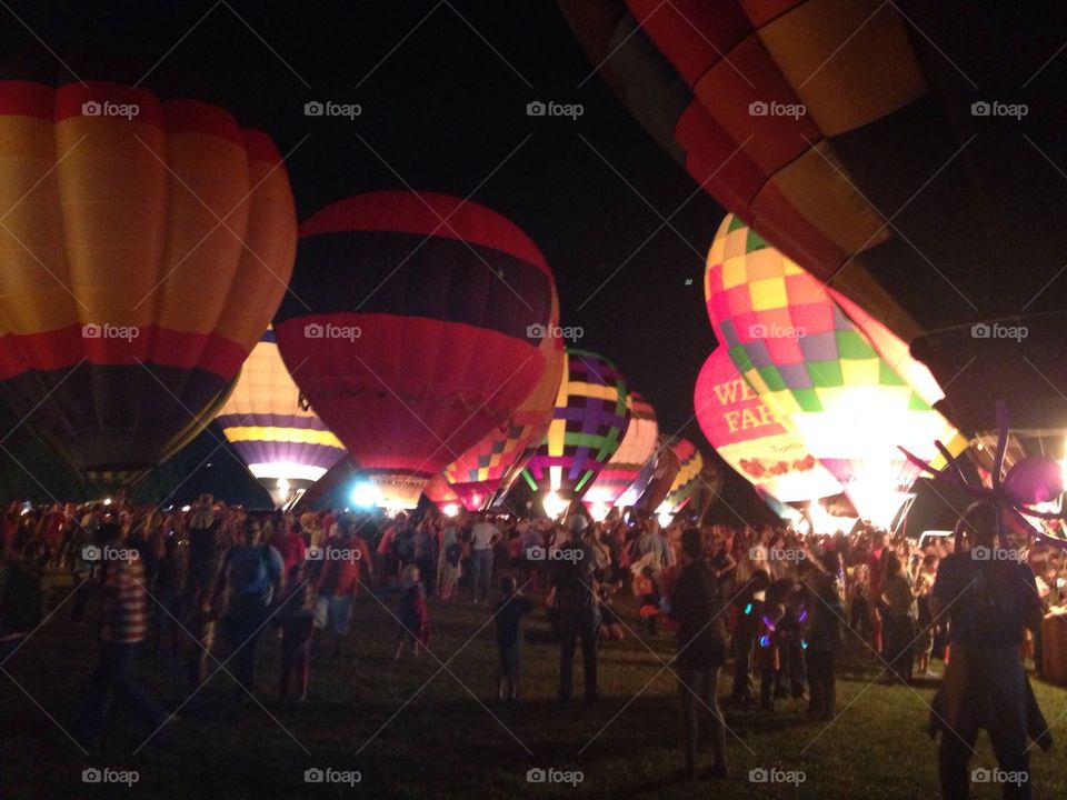 Hot air balloon glow