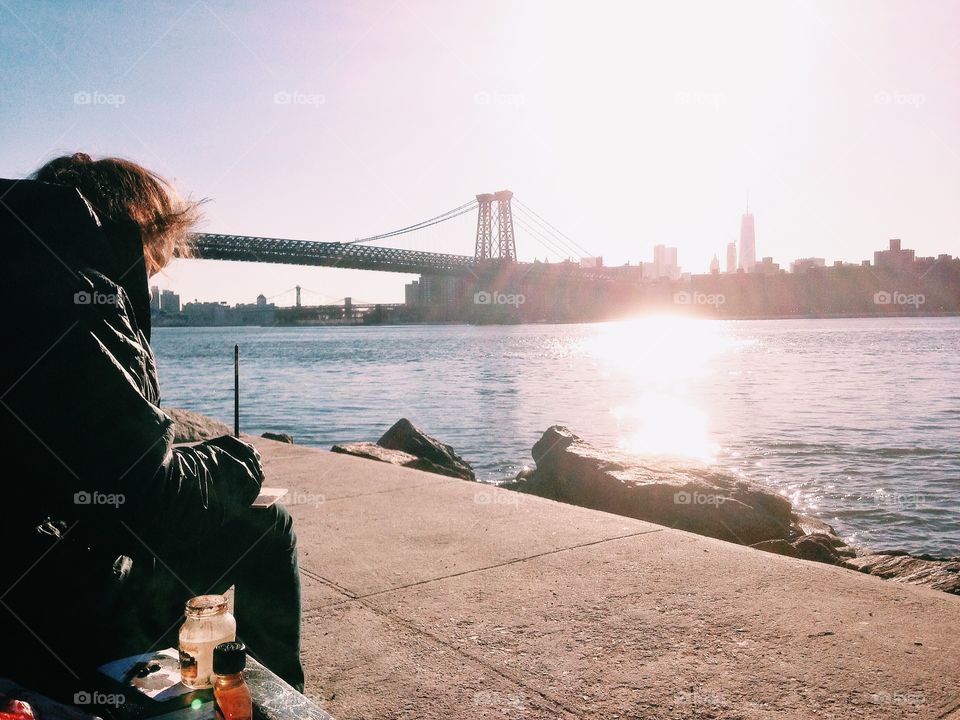 The artist. Girl painting