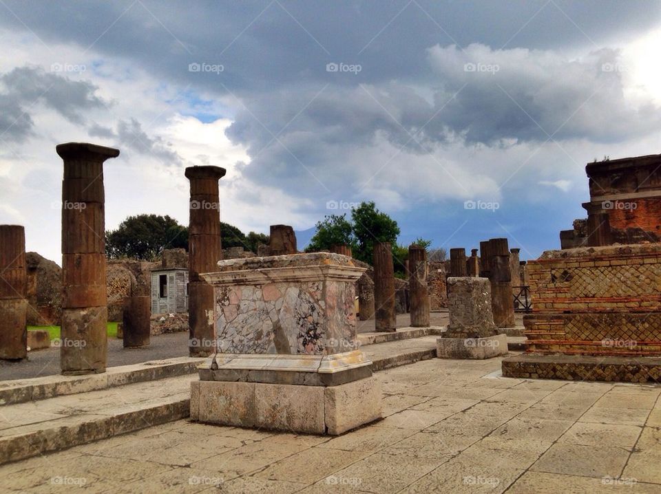 The ancient site of pompaii (pompai) near Naples in Italy 