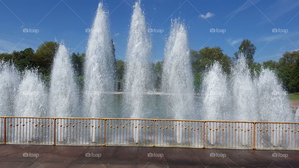 Fountain in a pond