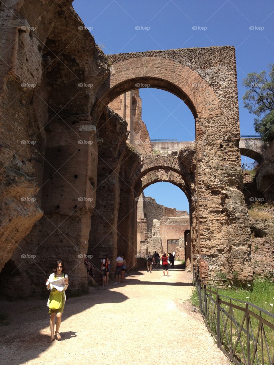 Arches of the ruins of the old Roman palace in Rome, italy