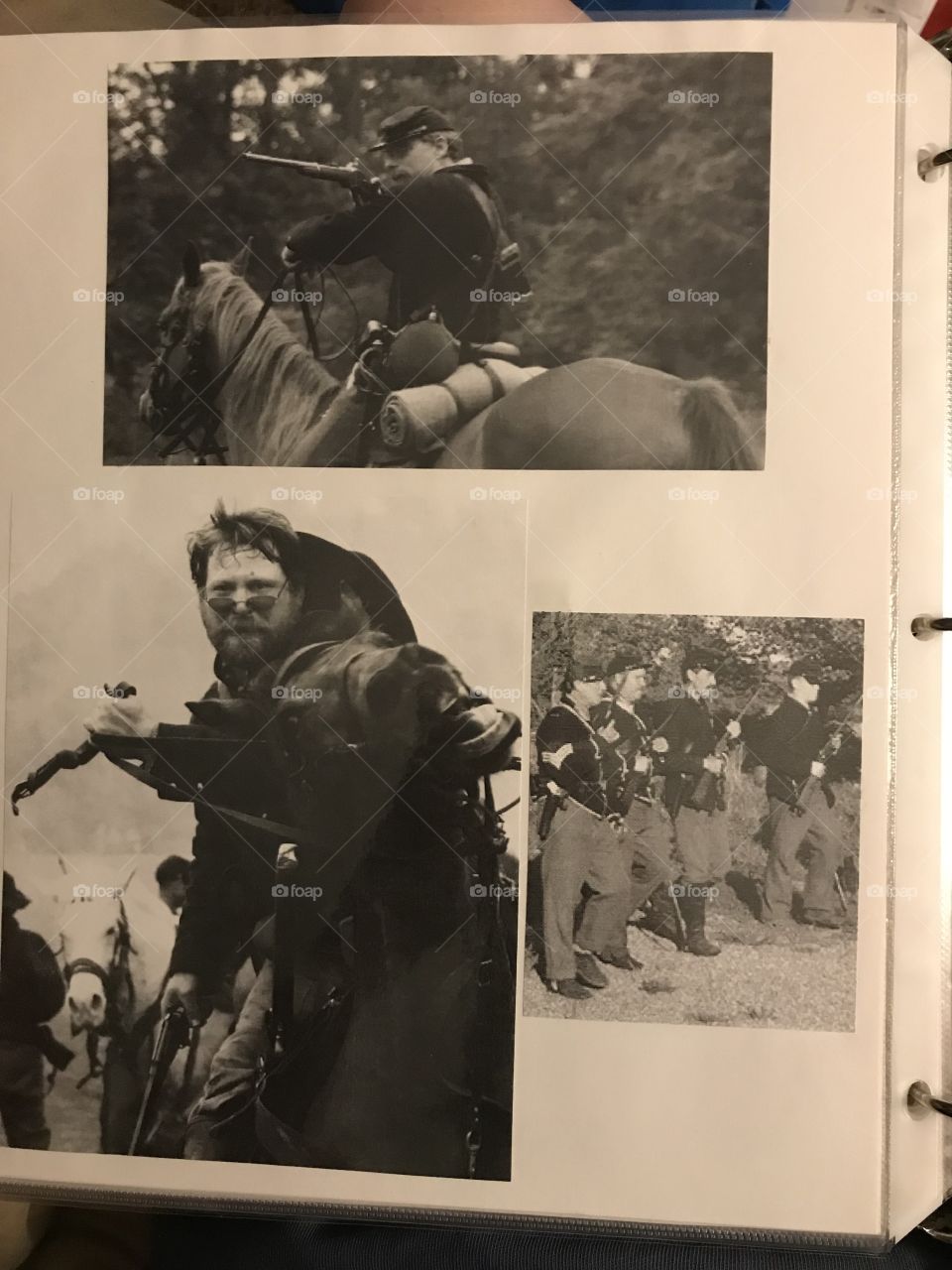 Page of a homemade US cavalryman picture book.
