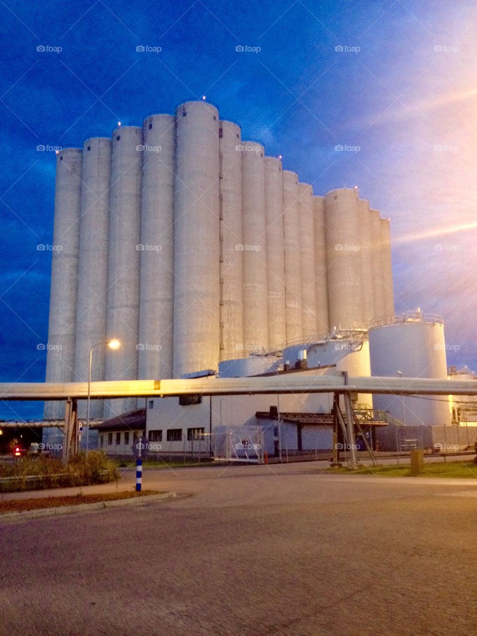 Factory. Evening walk in Finland
