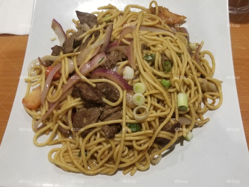 Peruvian Stir fry close up shot