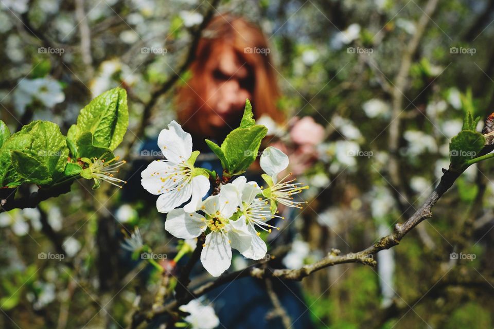 Nature and redhead girl