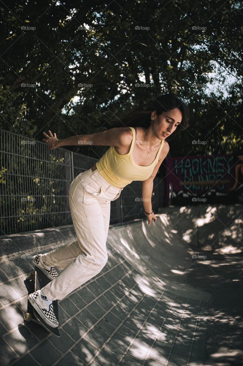 Skater Girl Flying Like An Eagle