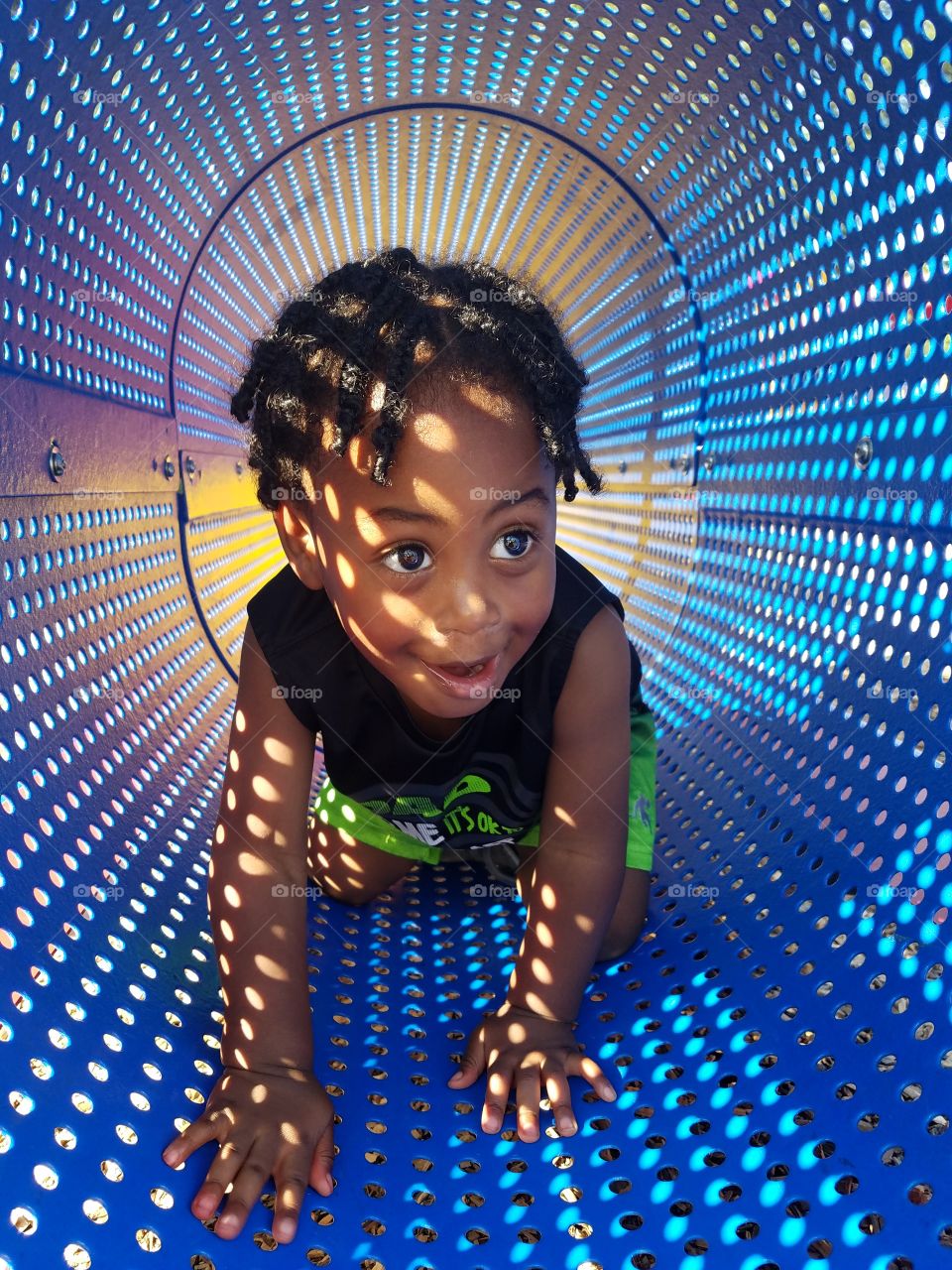 Kid in a tunnel