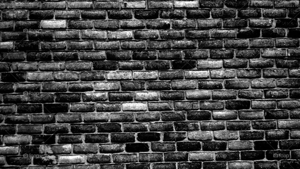 Brick wall in black and white