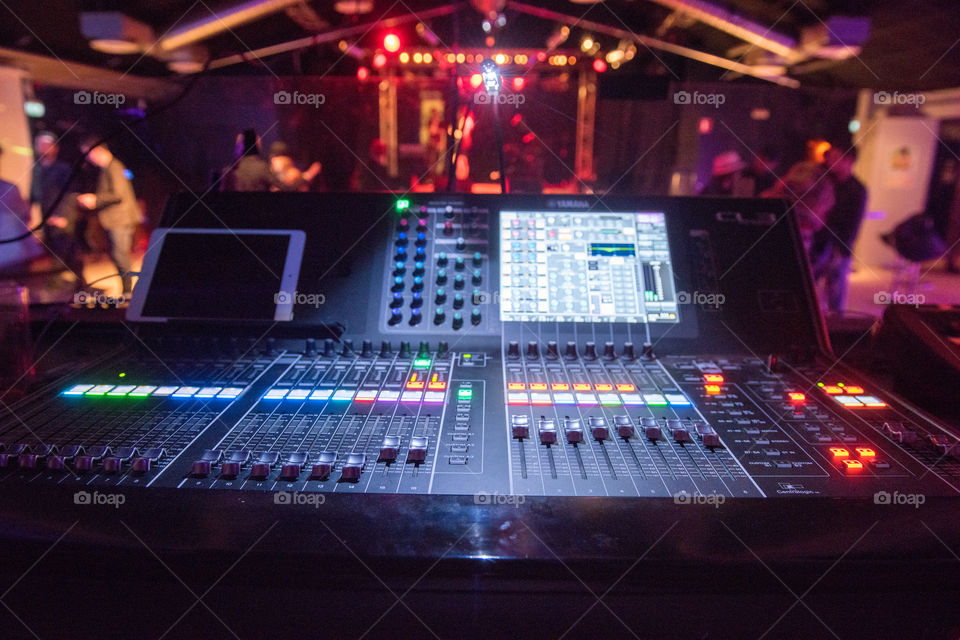 Mixing table at a nightclub in Malmö Sweden.