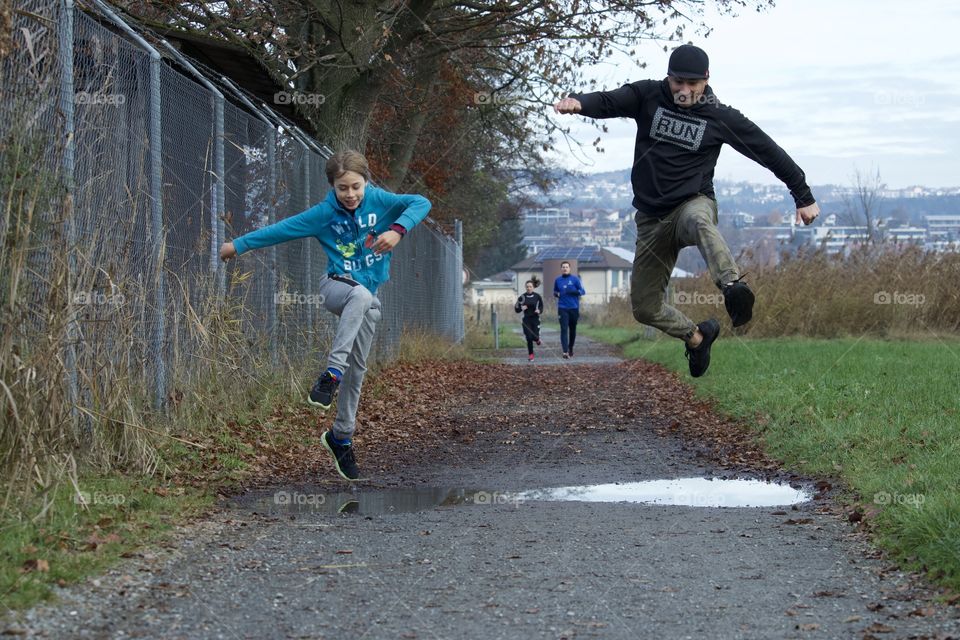 Father And Son Having Fun