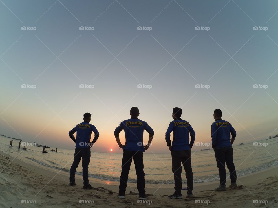 Beach, People, Man, Sunset, Sea