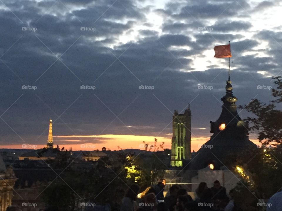 View of Paris . View of Paris from the top of a building 
