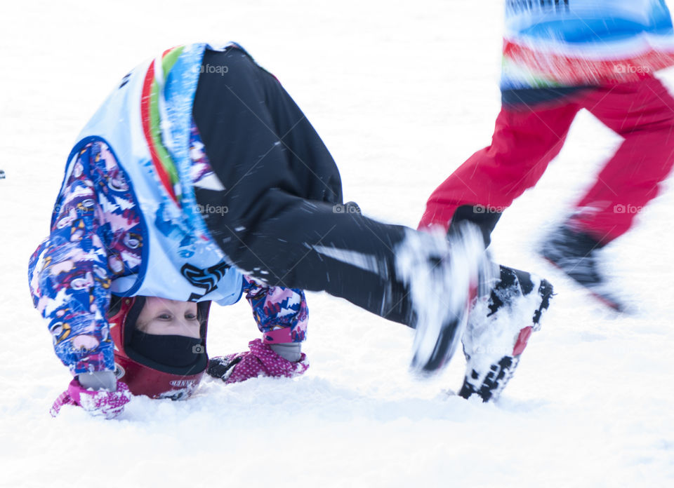 winter fun in the snow. the winter vacation.