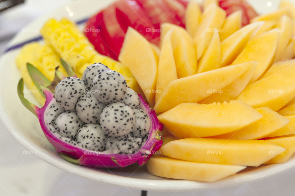 Close-up of fruits on table