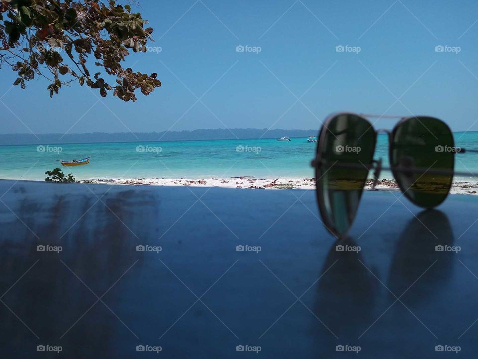 sunglass at beach