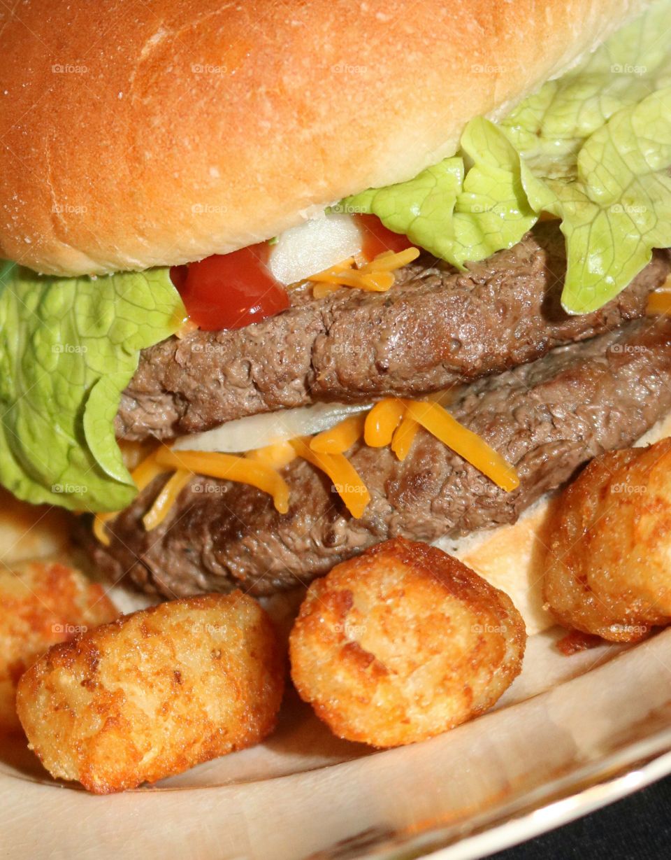 Homemade Double Cheeseburger