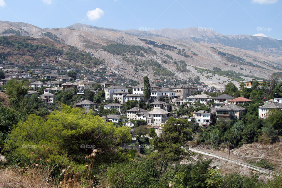 The town of Gjirokastra, Albania