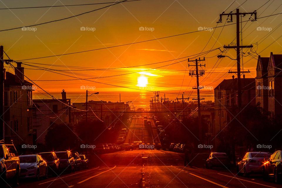 Beautifull Sunset in the streets