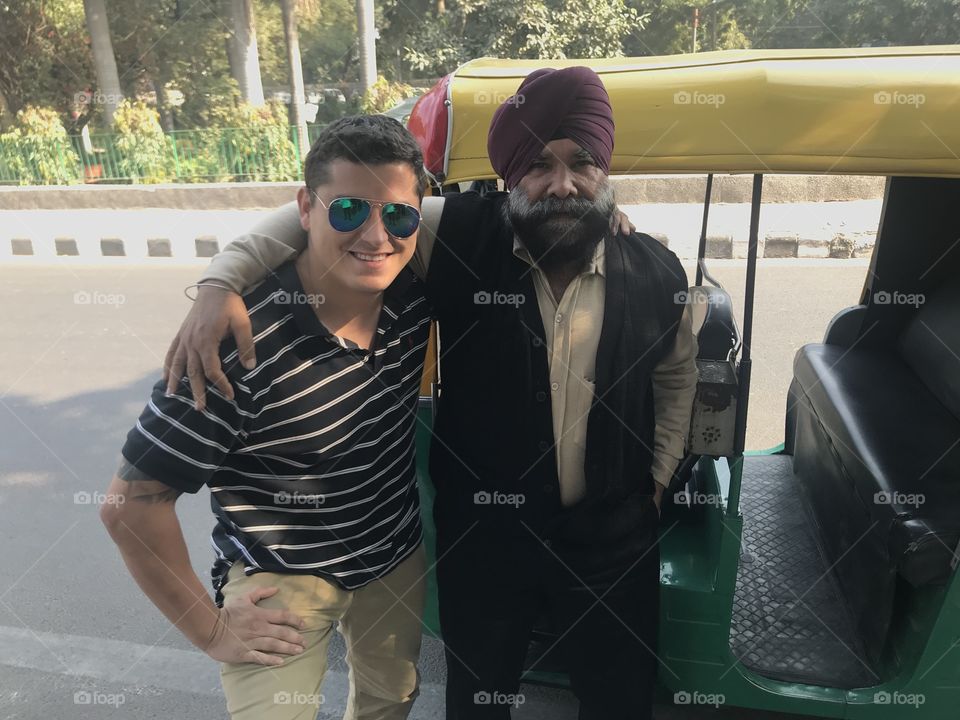 New buddy Tuk tuk driver and me in new delhi india