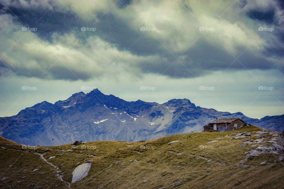 mountain hut, italian alps.