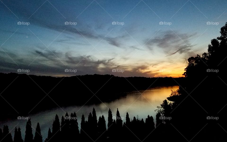 sunset on a lake