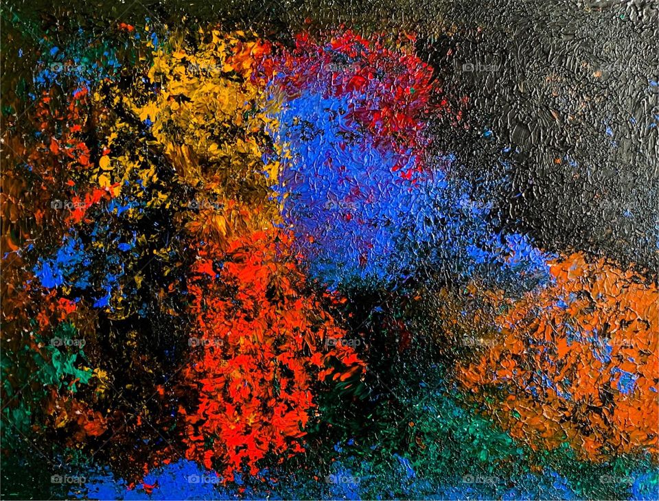 Multi-colored acrylic painting on canvas 