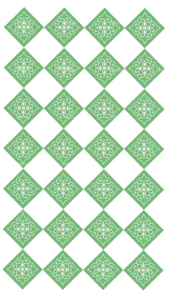 Fabric patterns, graphic patterns, tile patterns, Thai patterns Simple style on a white Thai pattern