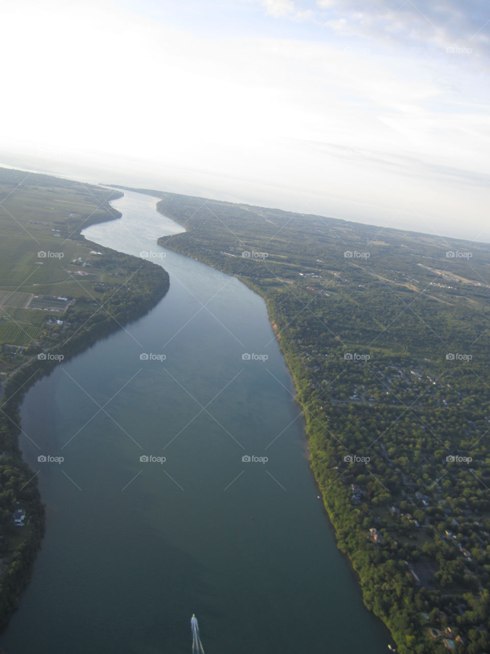 water river horizon fog by joycoma