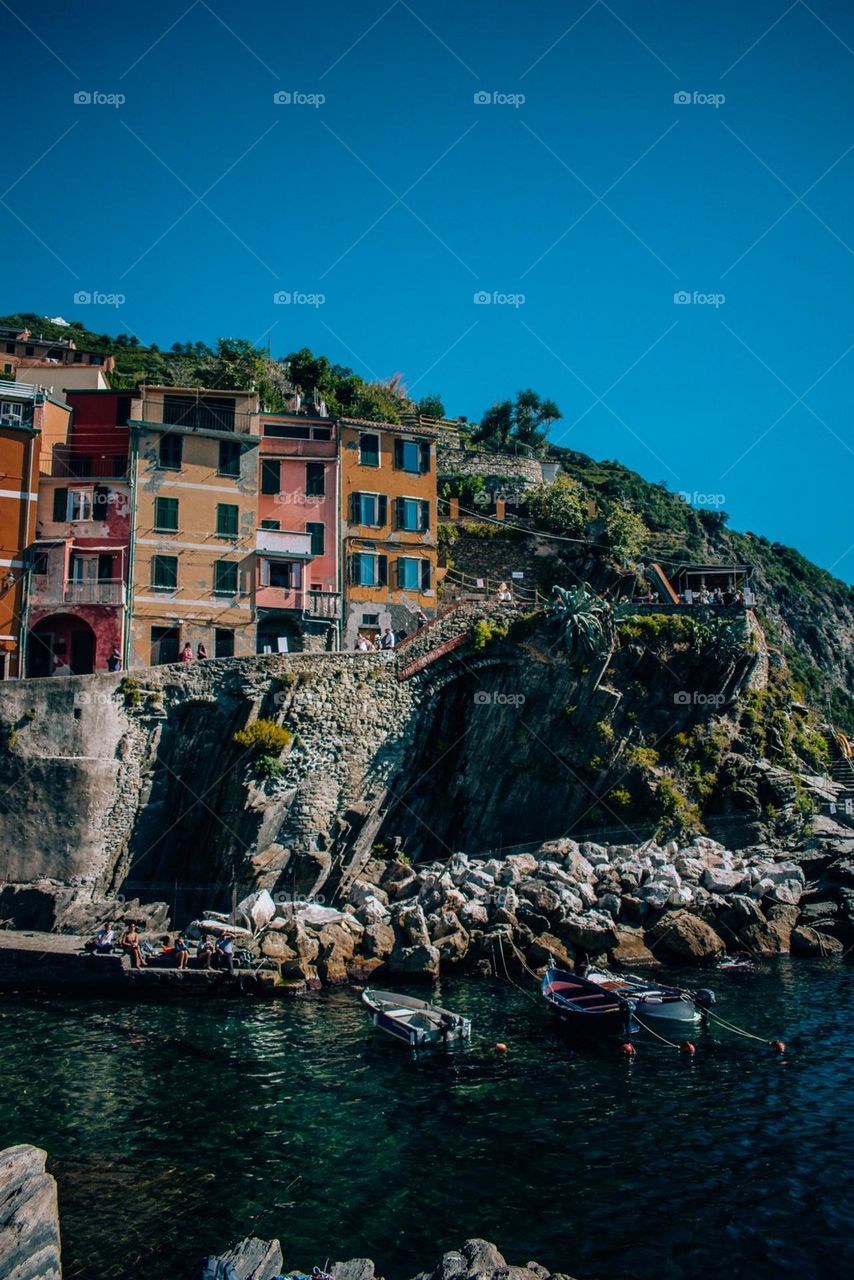 Cliffside buildings in Vernazza, Cinque Terre, Italy
