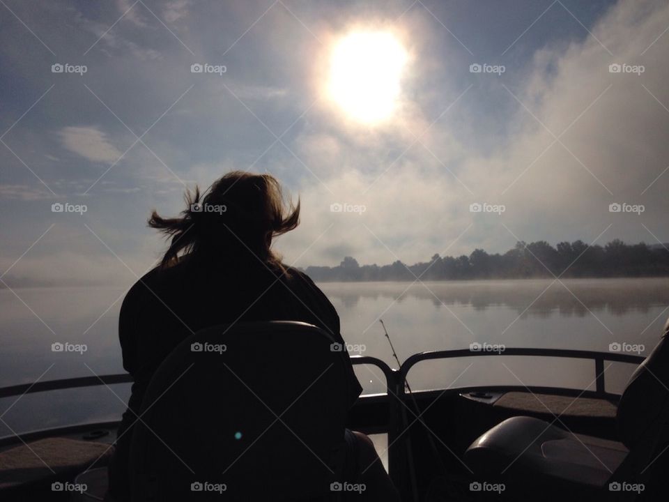 Pam on boat