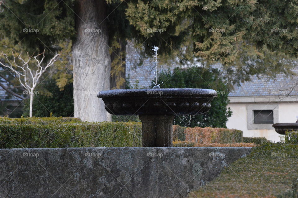 Fuente en los jardines del Escorial.