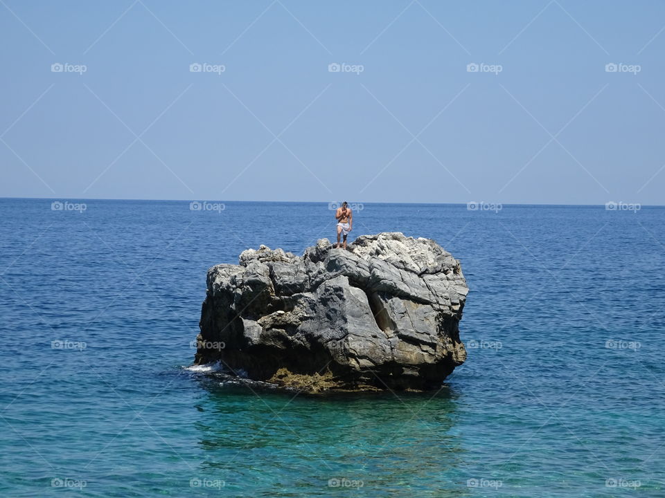 Greece Pelion rock island