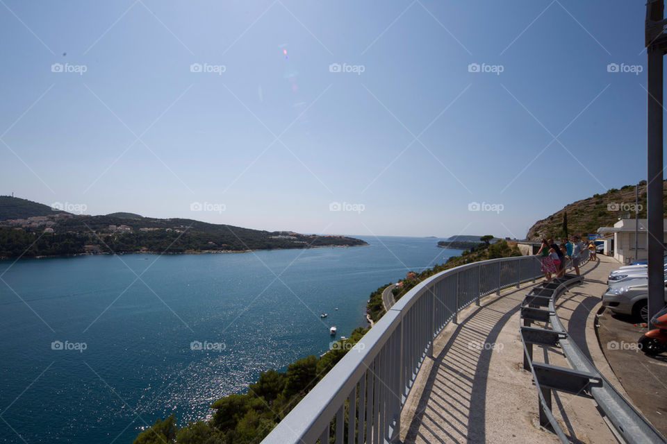 sky fence water road by splicanka