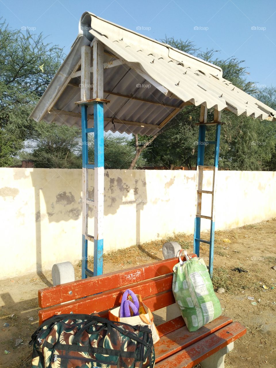 shelter on railway station.