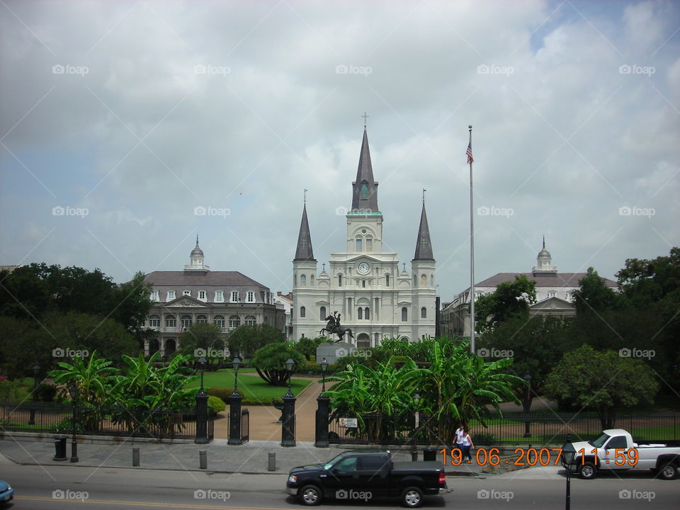 Jackson Square from the top of the Mississippi 