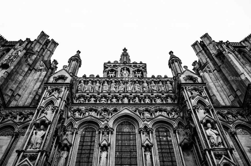 Old structure. Black & white looking up