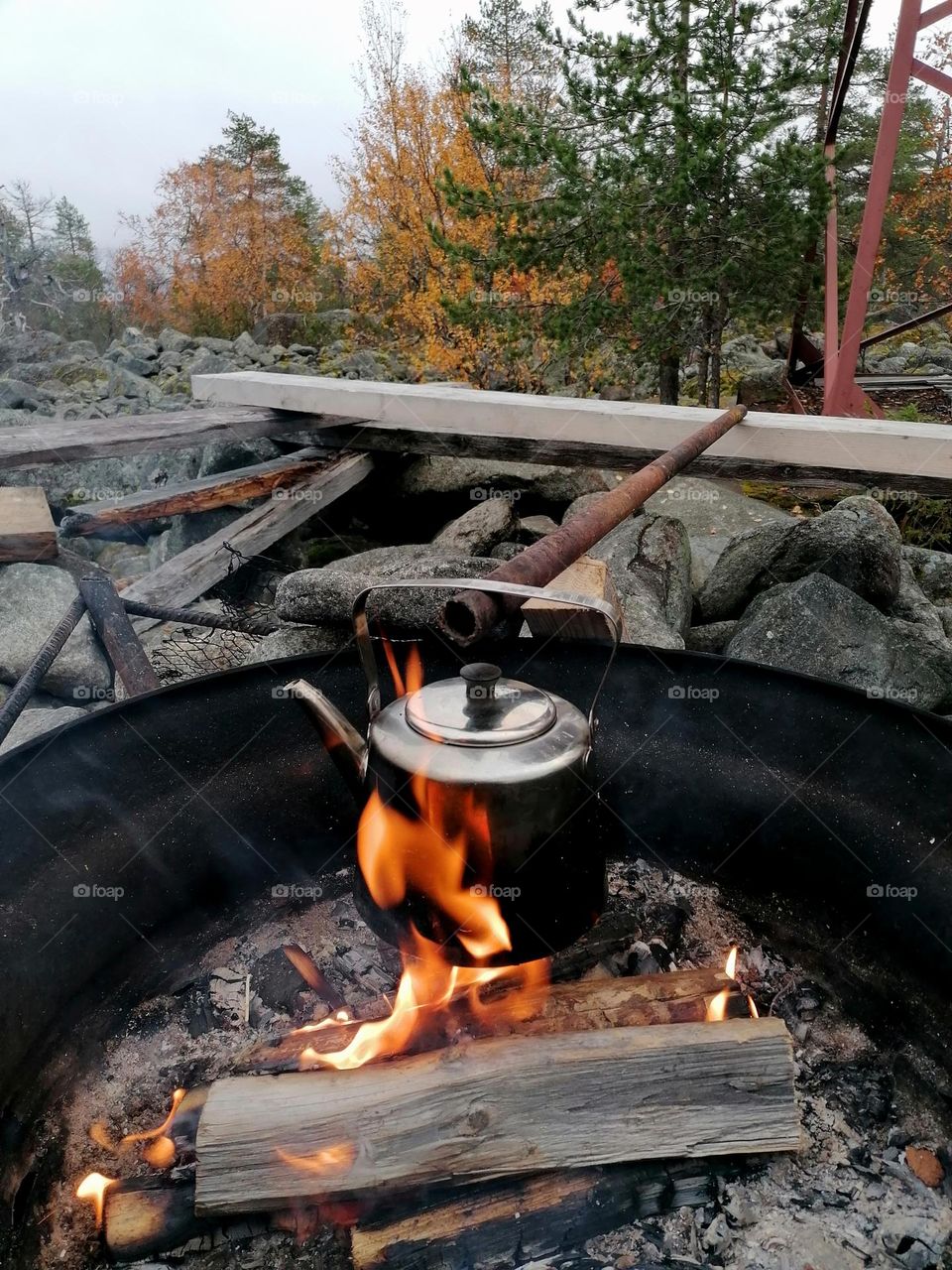 In the fall, it's wonderful to go out into the Finnish nature to cook soot pan coffee on a campfire