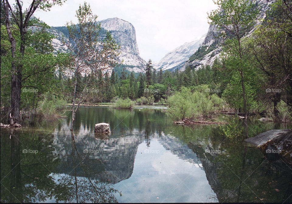 Reflection of mountain in lake