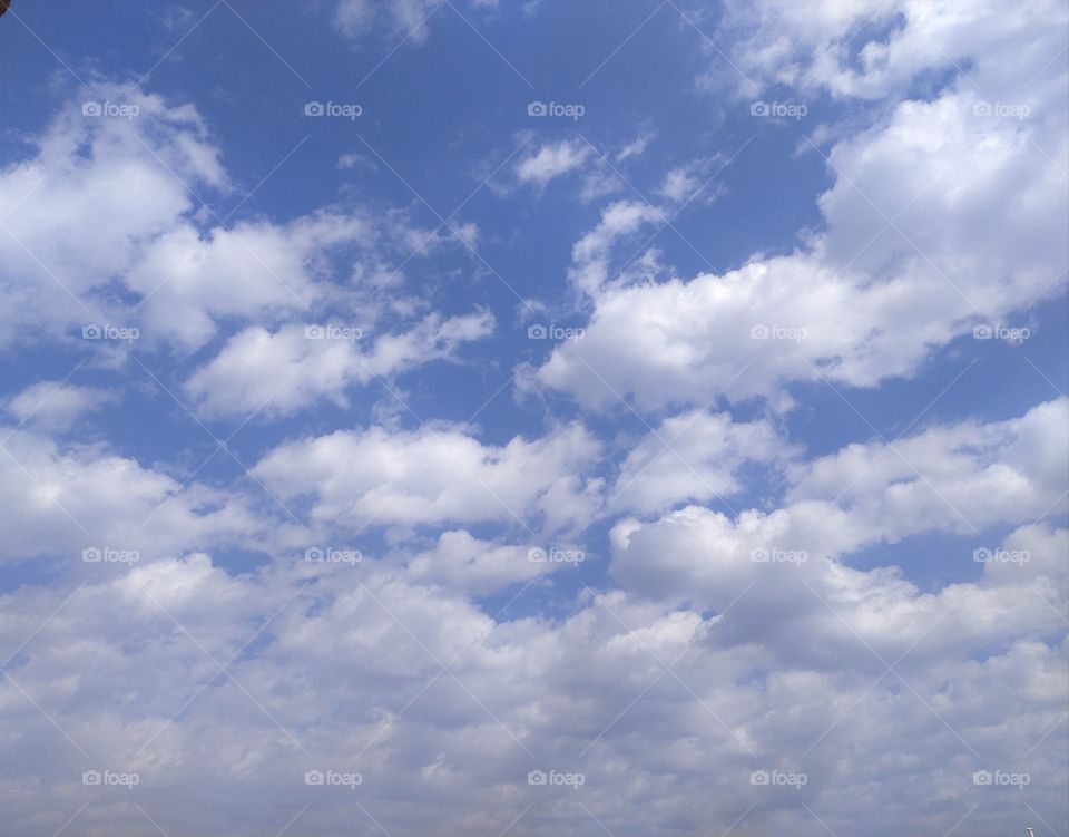Clouds floating across a spring sky
