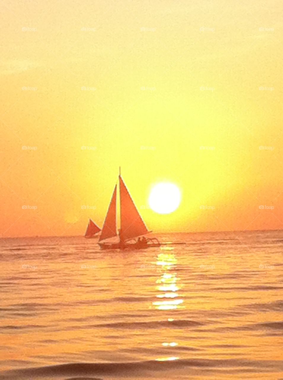 Sailingboat in the sunset