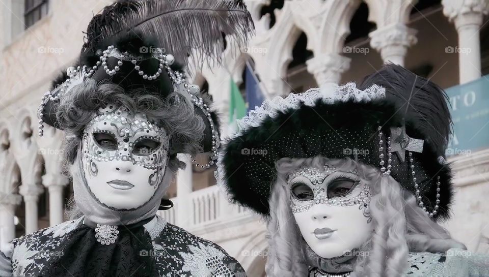 Carnevale di Venezia. Maschere in posa.