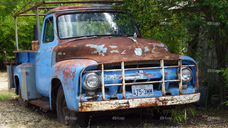 Vintage old classic ford pickup truck, barn find