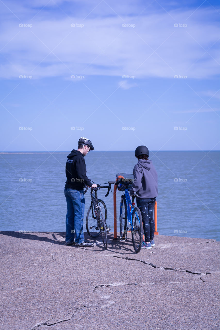 cyclist on the pier