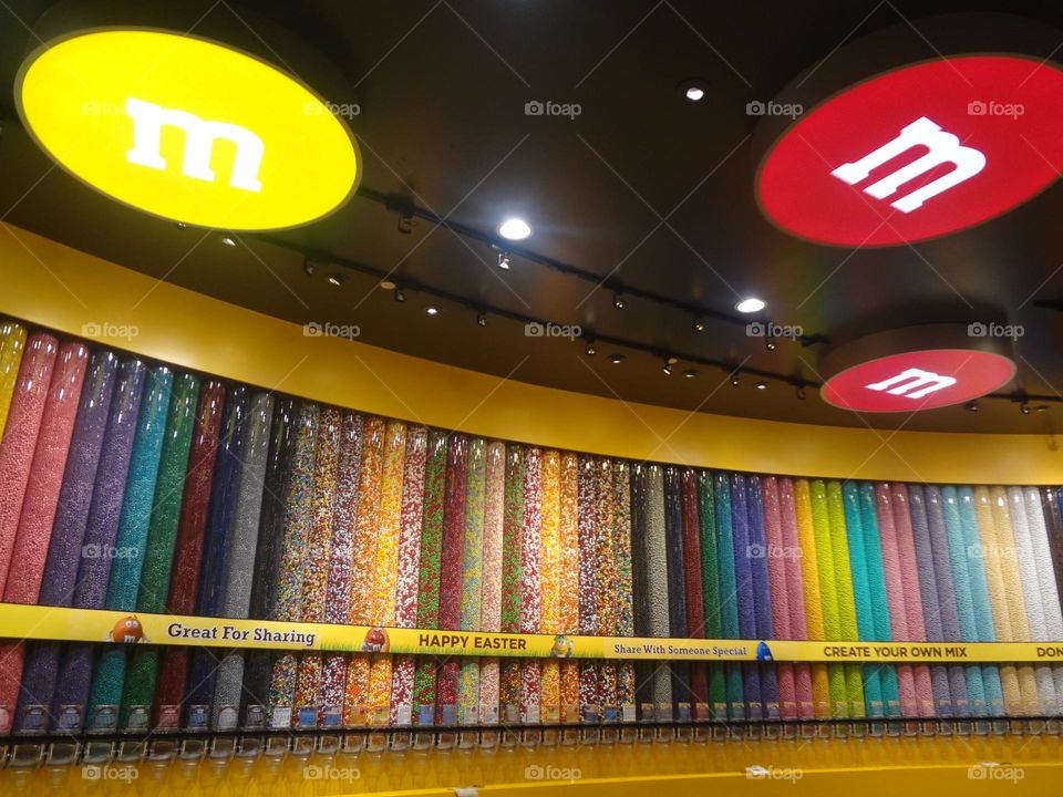 M&M’s store with different candy color options