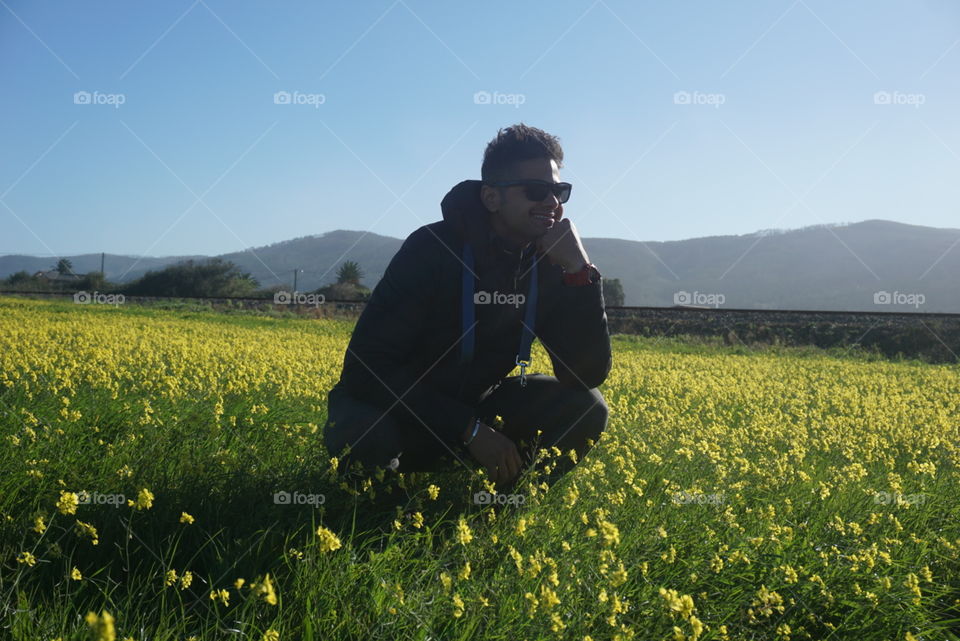 Nature#greengrass#flowers#human#sky