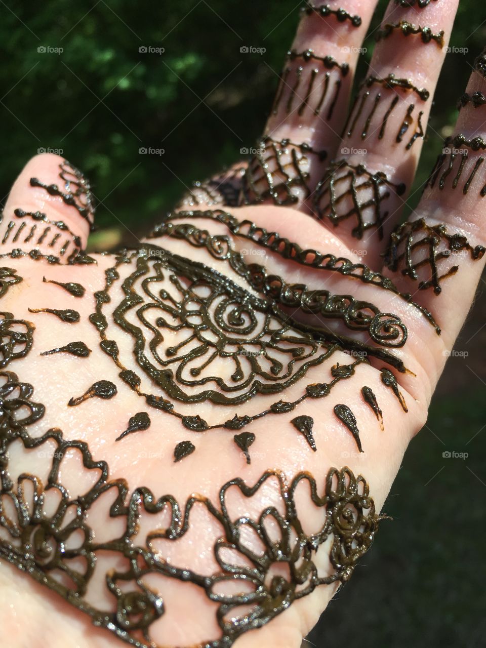 Henna Design on Palm 