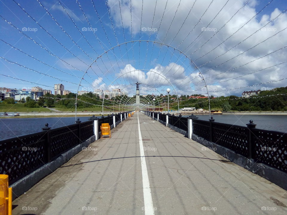 пешеходный мост залив Чебоксары